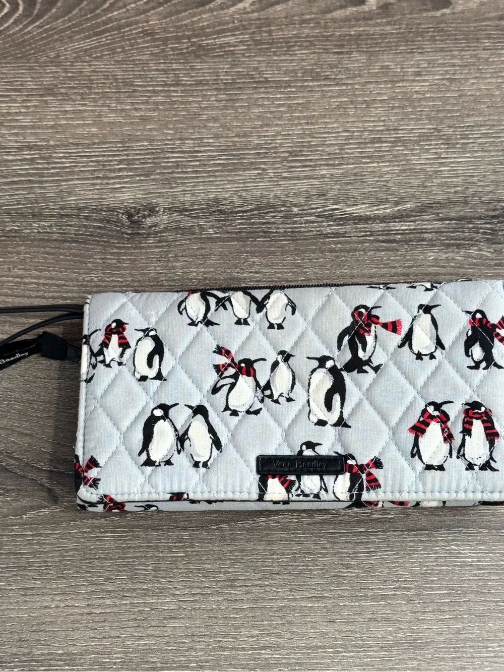 Vera Bradley Wallet Playful Penguins Crossbody Accordion Winter Wristlet
